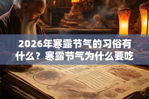 2026年寒露节气的习俗有什么?寒露节气为什么要吃芝麻? 2026年寒露节气的习俗有什么?寒露节气为什么要吃芝麻?
