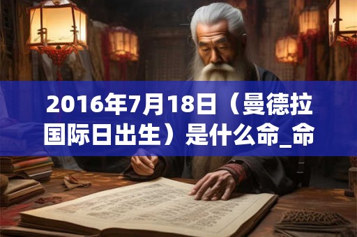 2016年7月18日（曼德拉国际日出生）是什么命_命运如何