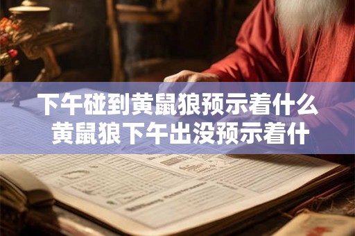 下午碰到黄鼠狼预示着什么 黄鼠狼下午出没预示着什么