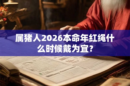 属猪人2026本命年红绳什么时候戴为宜？