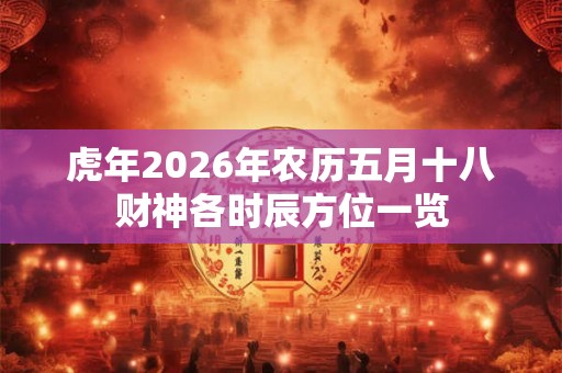 虎年2026年农历五月十八财神各时辰方位一览