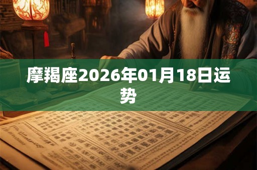 摩羯座2026年01月18日运势