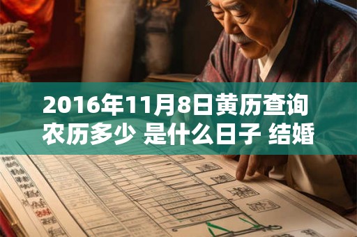 2016年11月8日黄历查询 农历多少 是什么日子 结婚吉时