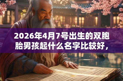 2026年4月7号出生的双胞胎男孩起什么名字比较好，五行属什么