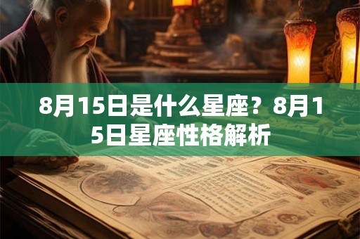 8月15日是什么星座？8月15日星座性格解析
