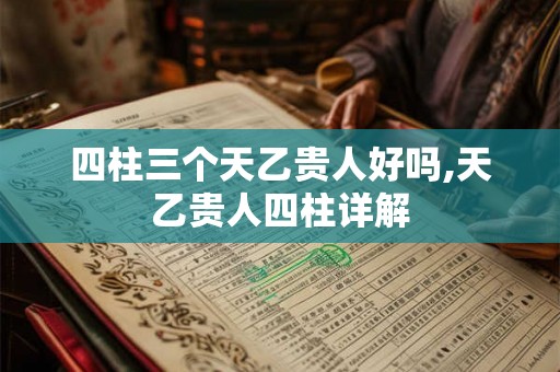 四柱三个天乙贵人好吗,天乙贵人四柱详解