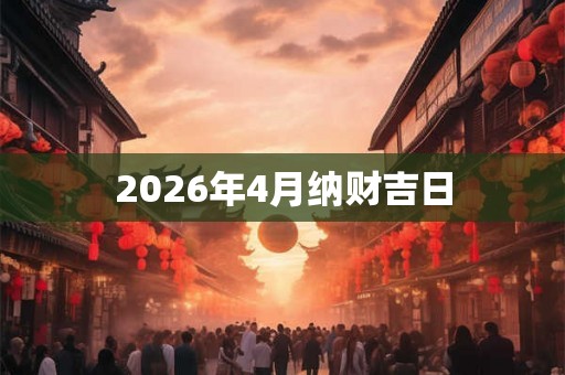 2026年4月纳财吉日