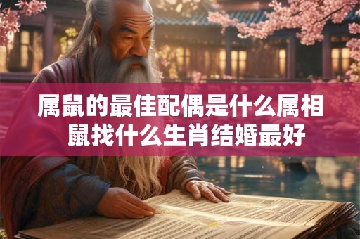 属鼠的最佳配偶是什么属相  鼠找什么生肖结婚最好