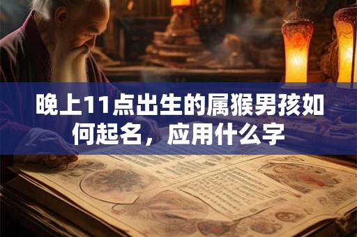晚上11点出生的属猴男孩如何起名，应用什么字
