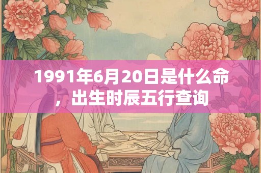 1991年6月20日是什么命，出生时辰五行查询
