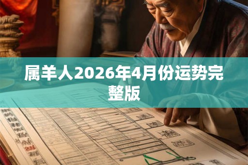 属羊人2026年4月份运势完整版