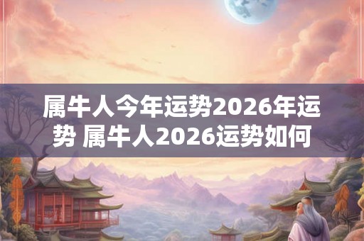 属牛人今年运势2026年运势 属牛人2026运势如何