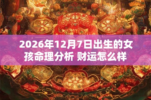 2026年12月7日出生的女孩命理分析 财运怎么样