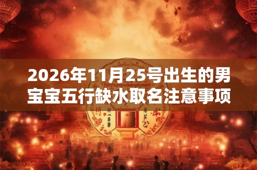 2026年11月25号出生的男宝宝五行缺水取名注意事项