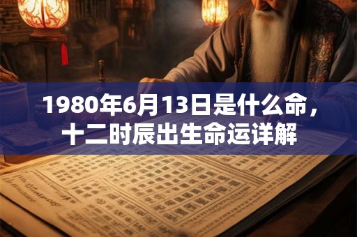 1980年6月13日是什么命，十二时辰出生命运详解
