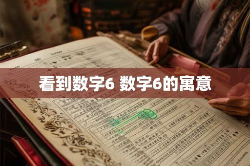 看到数字6 数字6的寓意