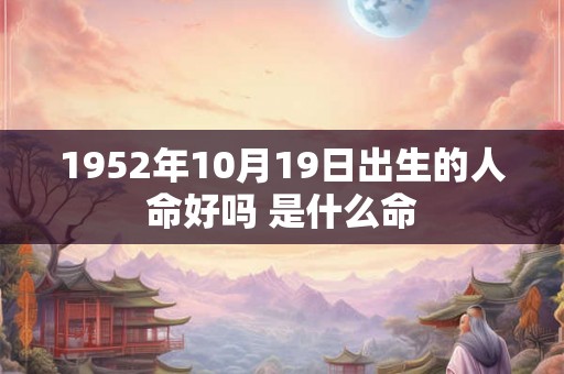 1952年10月19日出生的人命好吗 是什么命
