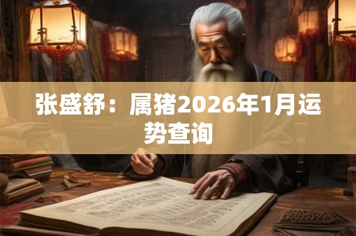 张盛舒：属猪2026年1月运势查询