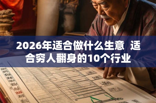 2026年适合做什么生意  适合穷人翻身的10个行业