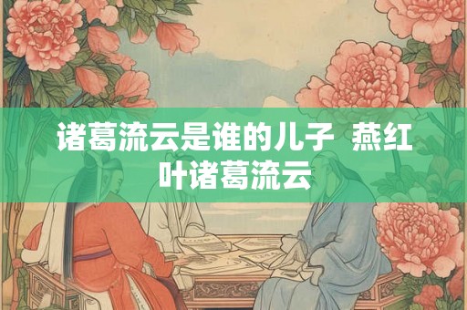 诸葛流云是谁的儿子  燕红叶诸葛流云