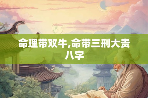 命理带双牛,命带三刑大贵八字