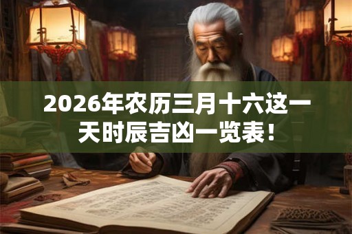 2026年农历三月十六这一天时辰吉凶一览表！
