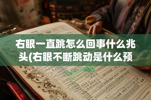 右眼一直跳怎么回事什么兆头(右眼不断跳动是什么预兆？)