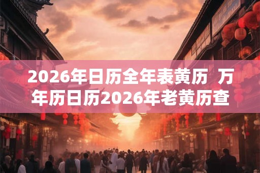 2026年日历全年表黄历  万年历日历2026年老黄历查询