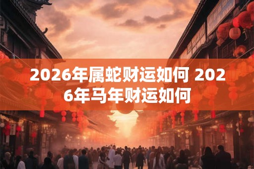 2026年属蛇财运如何 2026年马年财运如何