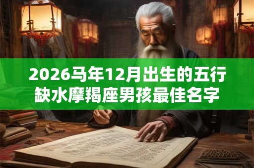 2026马年12月出生的五行缺水摩羯座男孩最佳名字