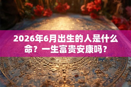 2026年6月出生的人是什么命？一生富贵安康吗？