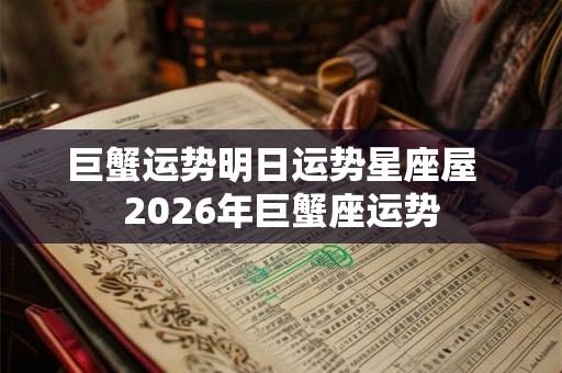 巨蟹运势明日运势星座屋  2026年巨蟹座运势