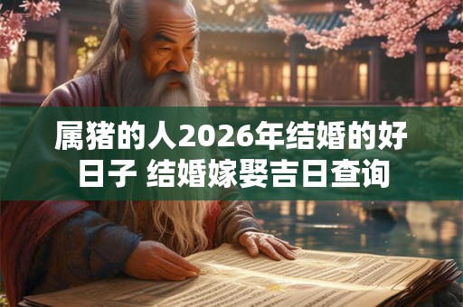 属猪的人2026年结婚的好日子 结婚嫁娶吉日查询
