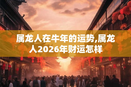 属龙人在牛年的运势,属龙人2026年财运怎样