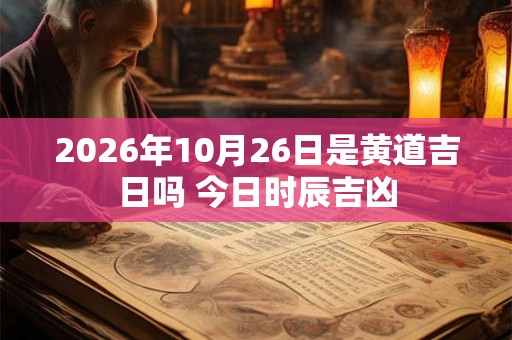 2026年10月26日是黄道吉日吗 今日时辰吉凶