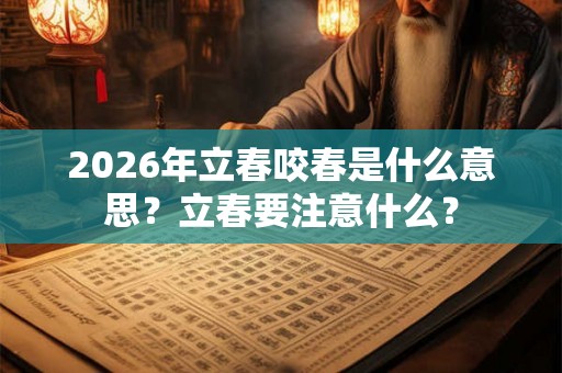 2026年立春咬春是什么意思？立春要注意什么？