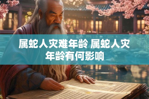 属蛇人灾难年龄 属蛇人灾年龄有何影响