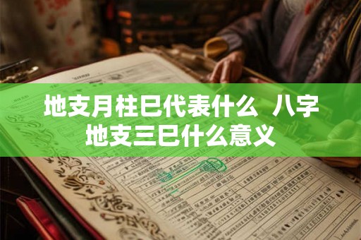 地支月柱巳代表什么  八字地支三巳什么意义