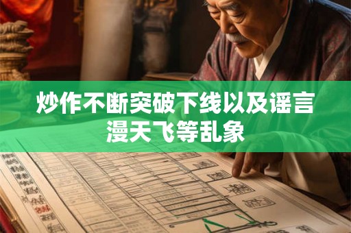炒作不断突破下线以及谣言漫天飞等乱象