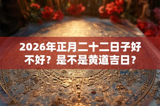 2026年正月二十二日子好不好？是不是黄道吉日？
