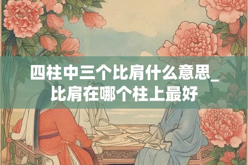 四柱中三个比肩什么意思_比肩在哪个柱上最好