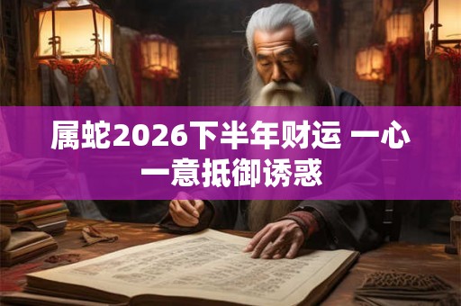 属蛇2026下半年财运 一心一意抵御诱惑 属蛇2026下半年财运 一心一意抵御诱惑