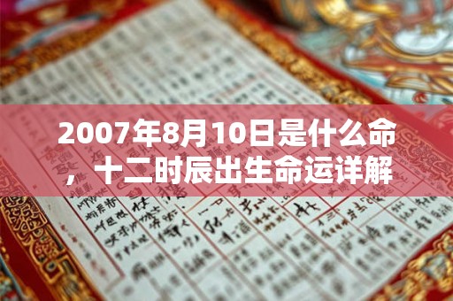 2007年8月10日是什么命,十二时辰出生命运详解 2007年8月10日是什么命,十二时辰出生命运详解