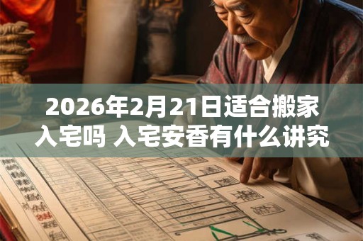 2026年2月21日适合搬家入宅吗 入宅安香有什么讲究 2026年2月21日适合搬家入宅吗 入宅安香有什么讲究