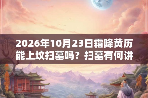 2026年10月23日霜降黄历能上坟扫墓吗?扫墓有何讲究? 2026年10月23日霜降黄历能上坟扫墓吗?扫墓有何讲究?