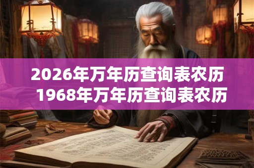 2026年万年历查询表农历  1968年万年历查询表农历