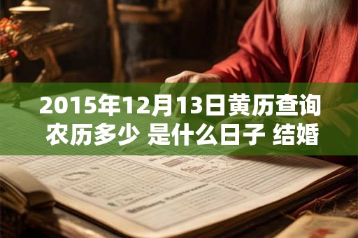 2015年12月13日黄历查询 农历多少 是什么日子 结婚吉时