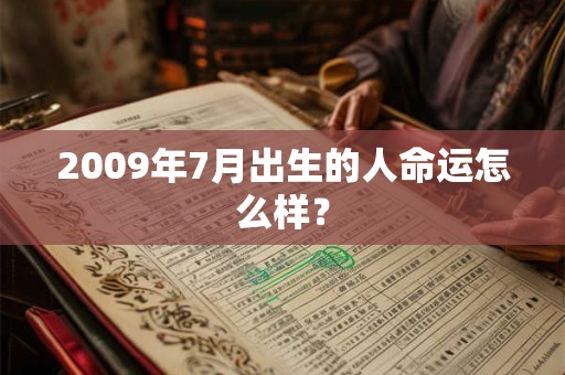 2009年7月出生的人命运怎么样？