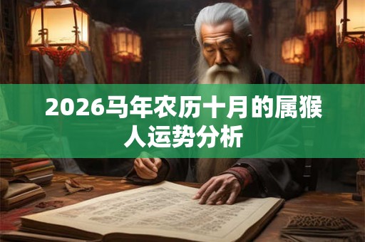 2026马年农历十月的属猴人运势分析