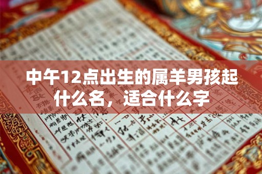 中午12点出生的属羊男孩起什么名，适合什么字